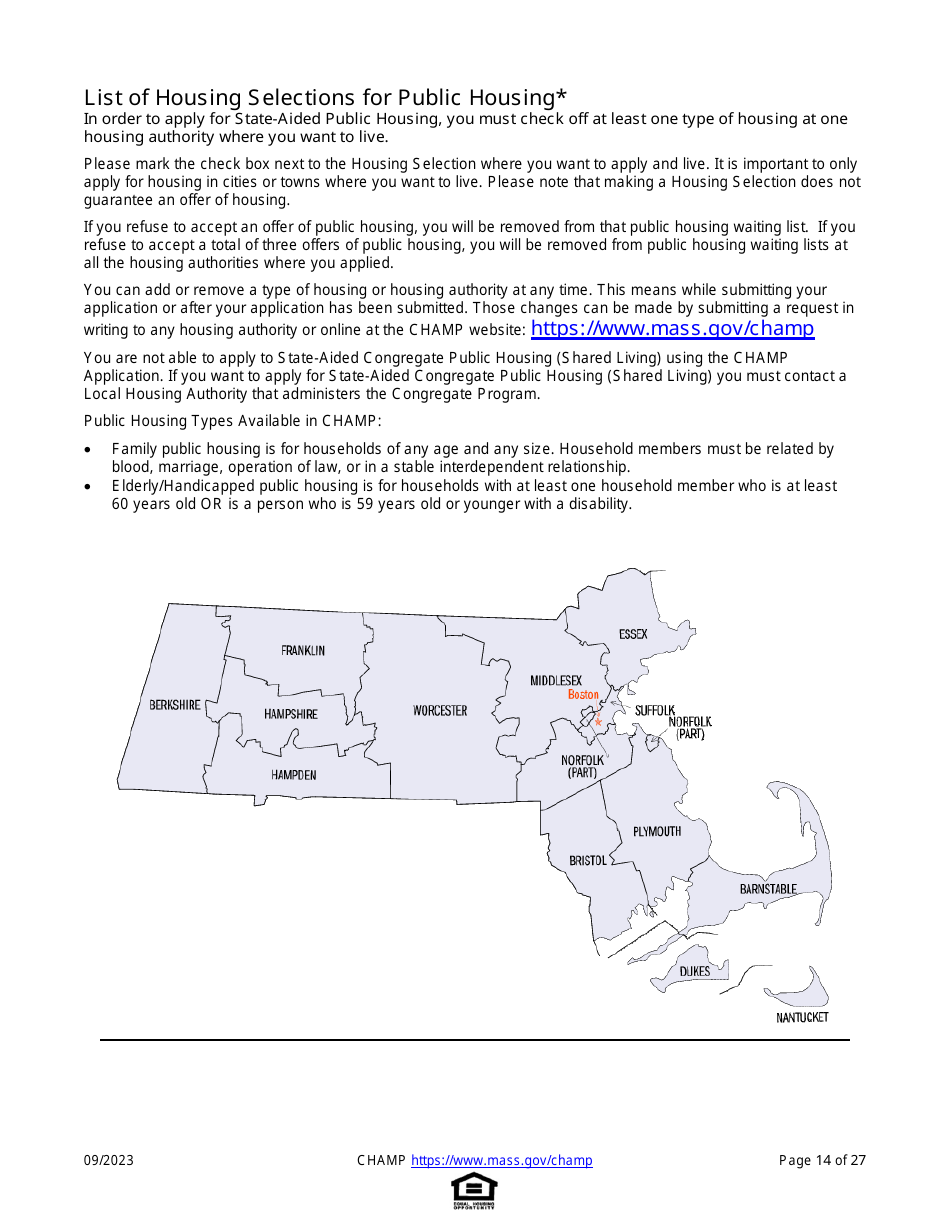 Common Housing Application for Massachusetts Programs - Massachusetts, Page 14