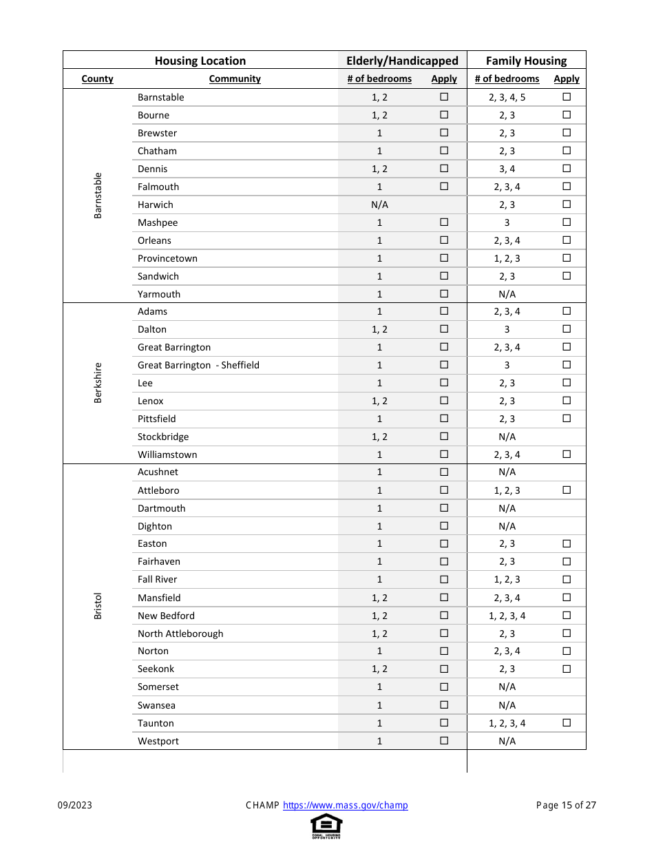 Common Housing Application for Massachusetts Programs - Massachusetts, Page 15