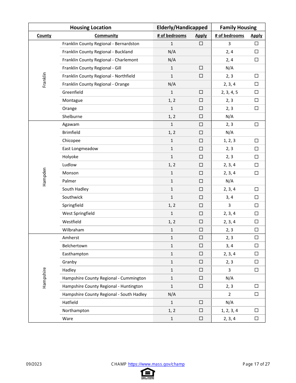 Common Housing Application for Massachusetts Programs - Massachusetts, Page 17