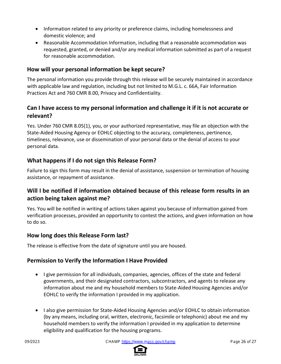 Common Housing Application for Massachusetts Programs - Massachusetts, Page 26