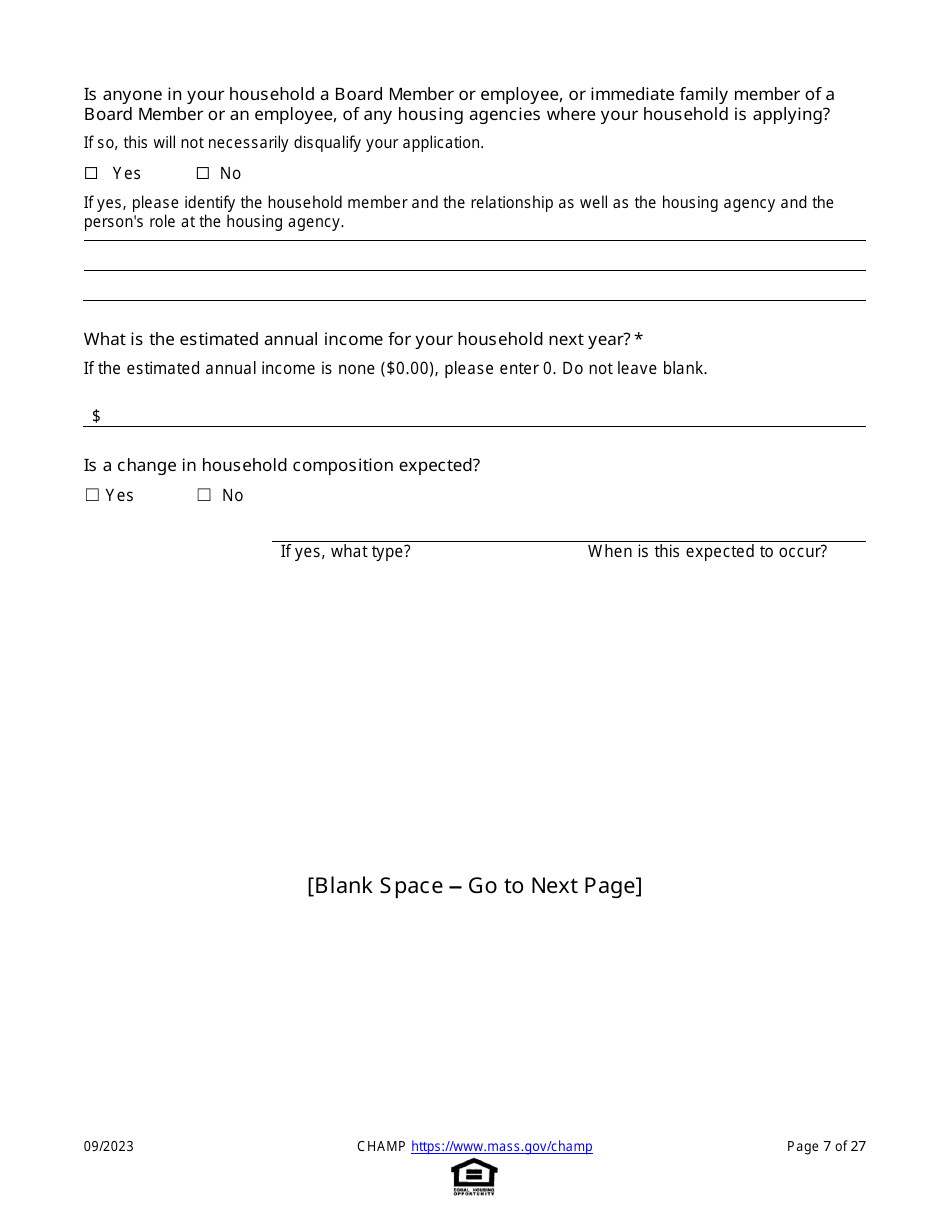 Common Housing Application for Massachusetts Programs - Massachusetts, Page 7