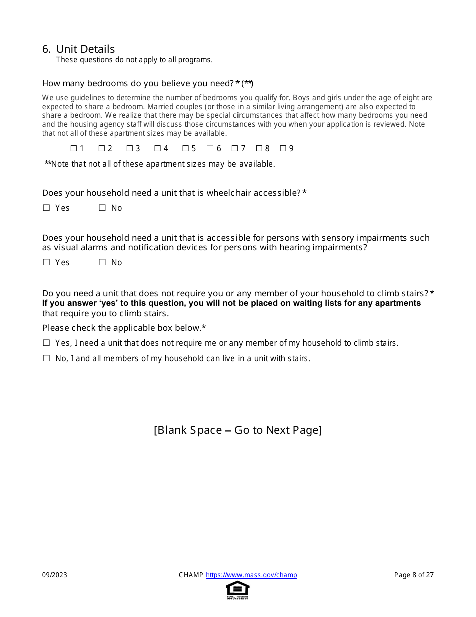 Common Housing Application for Massachusetts Programs - Massachusetts, Page 8