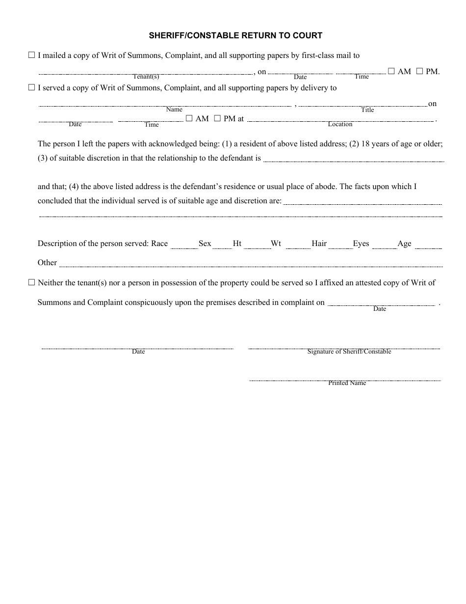 Form DC-CV-085 Complaint and Summons Against Tenant in Breach of Lease - Maryland, Page 3