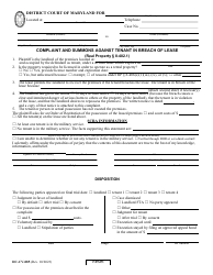 Form DC-CV-085 Complaint and Summons Against Tenant in Breach of Lease - Maryland, Page 5