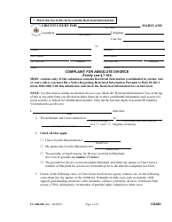 Document preview: Form CC-DR-020 Counter-Claim for Absolute Divorce - Maryland