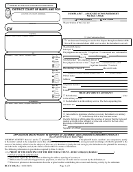 Document preview: Form DC-CV-106 Complaint - Assigned Consumer Debt - Maryland