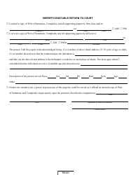 Form DC-CV-080 Complaint and Summons Against Tenant Holding Over - Maryland, Page 2