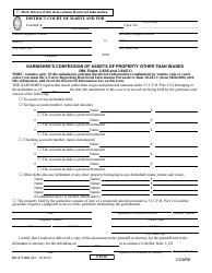 Form DC-CV-061 Garnishee&#039;s Confession of Assets of Property Other Than Wages - Maryland