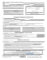 Document preview: Form DC-CV-081 Petition for Warrant of Restitution - Maryland