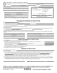 Document preview: Form DC-CV-081PG Petition for Warrant of Restitution - Prince George's County Only - Maryland