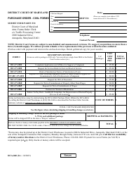 Document preview: Form DCA-040 Purchase Order - Civil Forms - Maryland