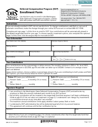 Form DRS D112 Enrollment Form - Deferred Compensation Program (Dcp) - Washington