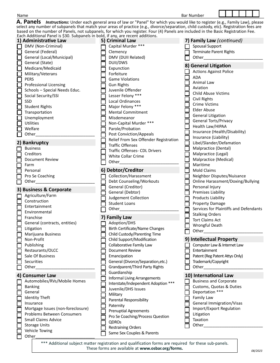 Lawyer Referral Service Registration Form - Oregon, Page 9