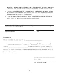 Large Whale Gear Modification Assistance Plan Affidavit and Application for Eligible Fishery Participants From Rhode Island - Rhode Island, Page 6