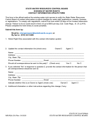 Document preview: Form WB-RQA-CIU Contact Information Update Form - California
