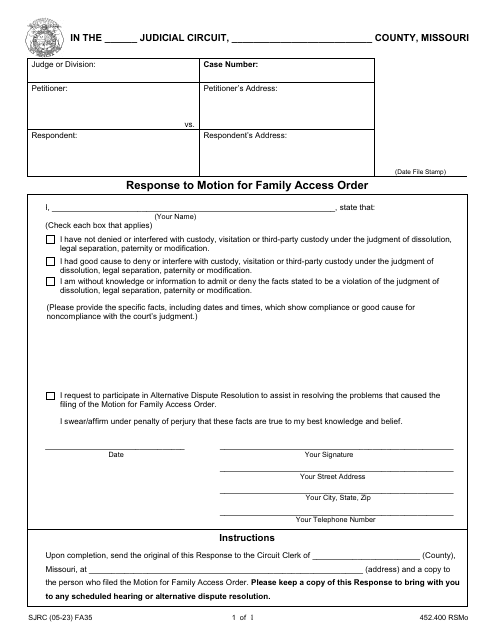 Form FA35  Printable Pdf