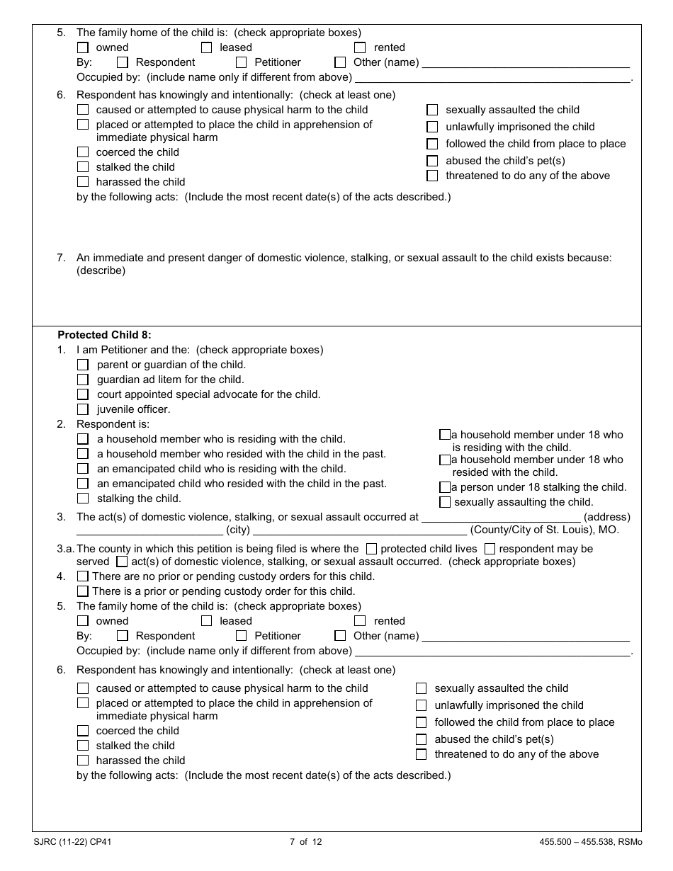 Form CP41 Download Fillable PDF or Fill Online Petition for Order of