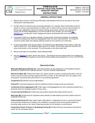 Instructions for Form EIA-861M Monthly Electric Power Industry Report, Page 2