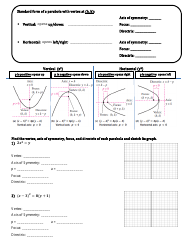 Pre-calculus/Trig 3 - 10.2: the Parabola Worksheet, Page 2