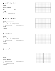 Pre-calculus/Trig 3 - 10.2: the Parabola Worksheet, Page 3