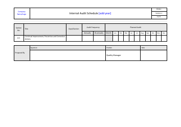 Internal Audit Schedule Template, Page 3