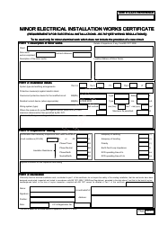 Document preview: Minor Electrical Installation Works Certificate Template - United Kingdom