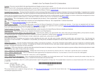 Form 53-V Vendor&#039;s Use Tax Return - Missouri, Page 3