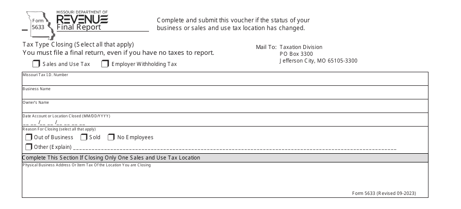 Form 5633 Final Report - Missouri, Page 3