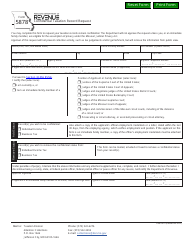 Document preview: Form 5878 Confidential Taxation Record Request - Missouri