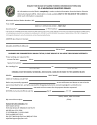 Document preview: Request for Release of Marine Fisheries Information System Data to a Wholesale Seafood Dealer - Florida