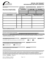 Document preview: Form DOC21-787ES Special Visit Request - Washington (English/Spanish)