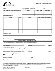 Document preview: Form DOC21-787 Special Visit Request - Washington