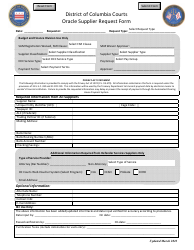 Oracle Supplier Request Form - Washington, D.C.