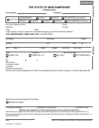 Document preview: Form NHJB-2962-D Criminal Complaint - New Hampshire
