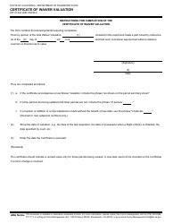Form RW07-06A Certificate of Waiver Valuation - California, Page 2