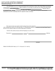 Document preview: Form RW09-14 Declaration of Mailing (Summons) - California