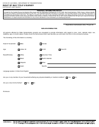 Document preview: Form RW02-01 Right of Way Title VI Survey - California