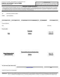 Document preview: Form RW07-02 Parcel Occupancy Data Form - California