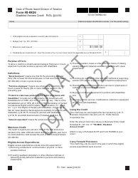 Document preview: Form RI-8826 Disabled Access Credit - Draft - Rhode Island
