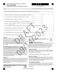 Document preview: Form RI-7695E Research &(development Expense Credit - Draft - Rhode Island