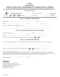 Document preview: Form CEP-3 Application for a Performance/Operational Permit - Alabama