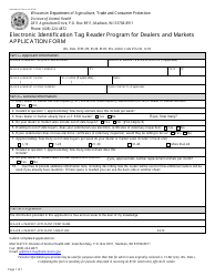 Document preview: Form DAH-BADC-017 Electronic Identification Tag Reader Program for Dealers and Markets Application Form - Wisconsin