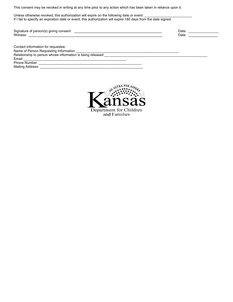 Form PPS0100 Authorization for Release of Confidential Information - Kansas, Page 2