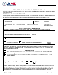 Form AID414-1 Tenure Evaluation Form - Foreign Service
