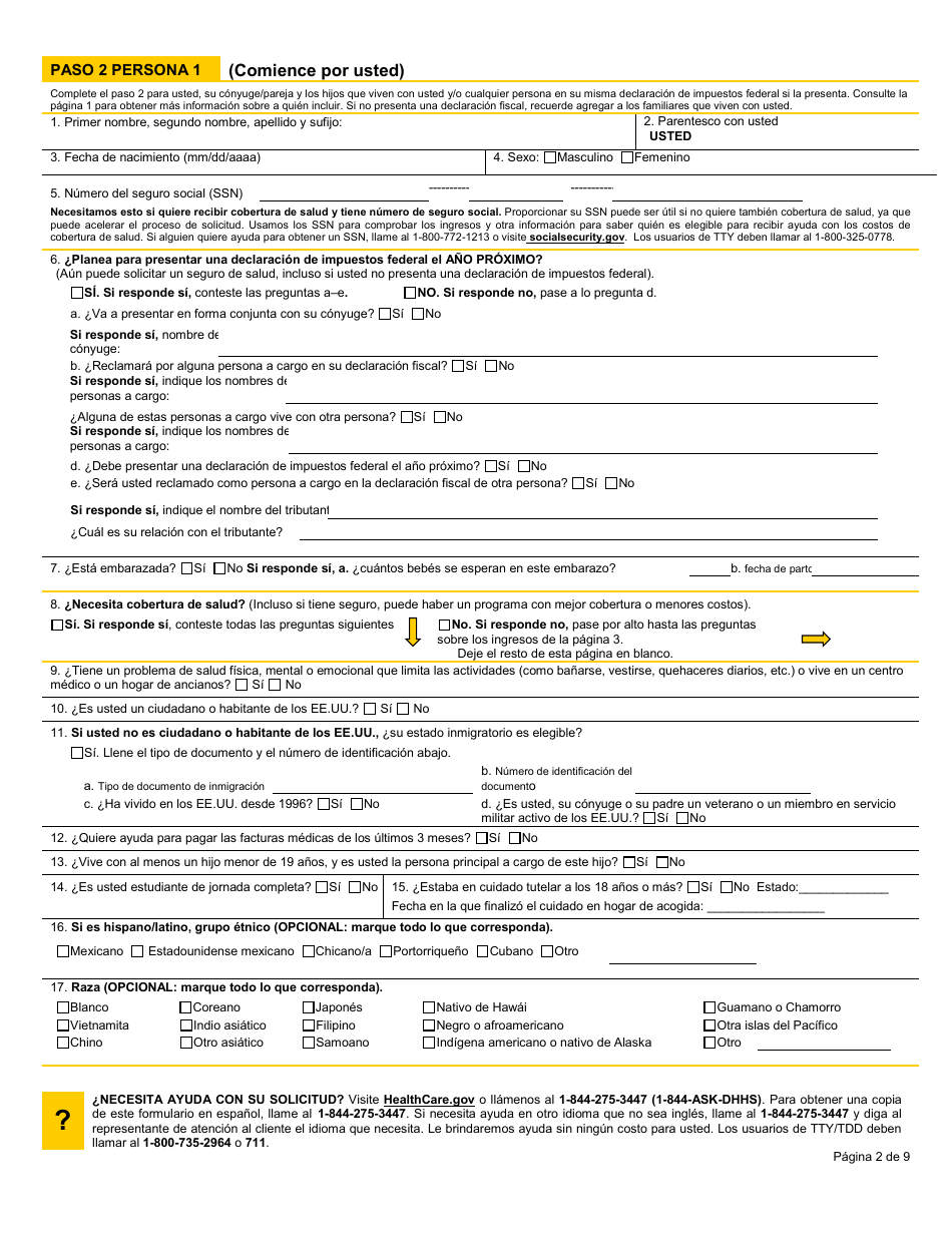 BFA Formulario 800MA Solicitud De Cobertura De Salud Y Ayuda Para Pagar Los Costos - New Hampshire (Spanish), Page 4