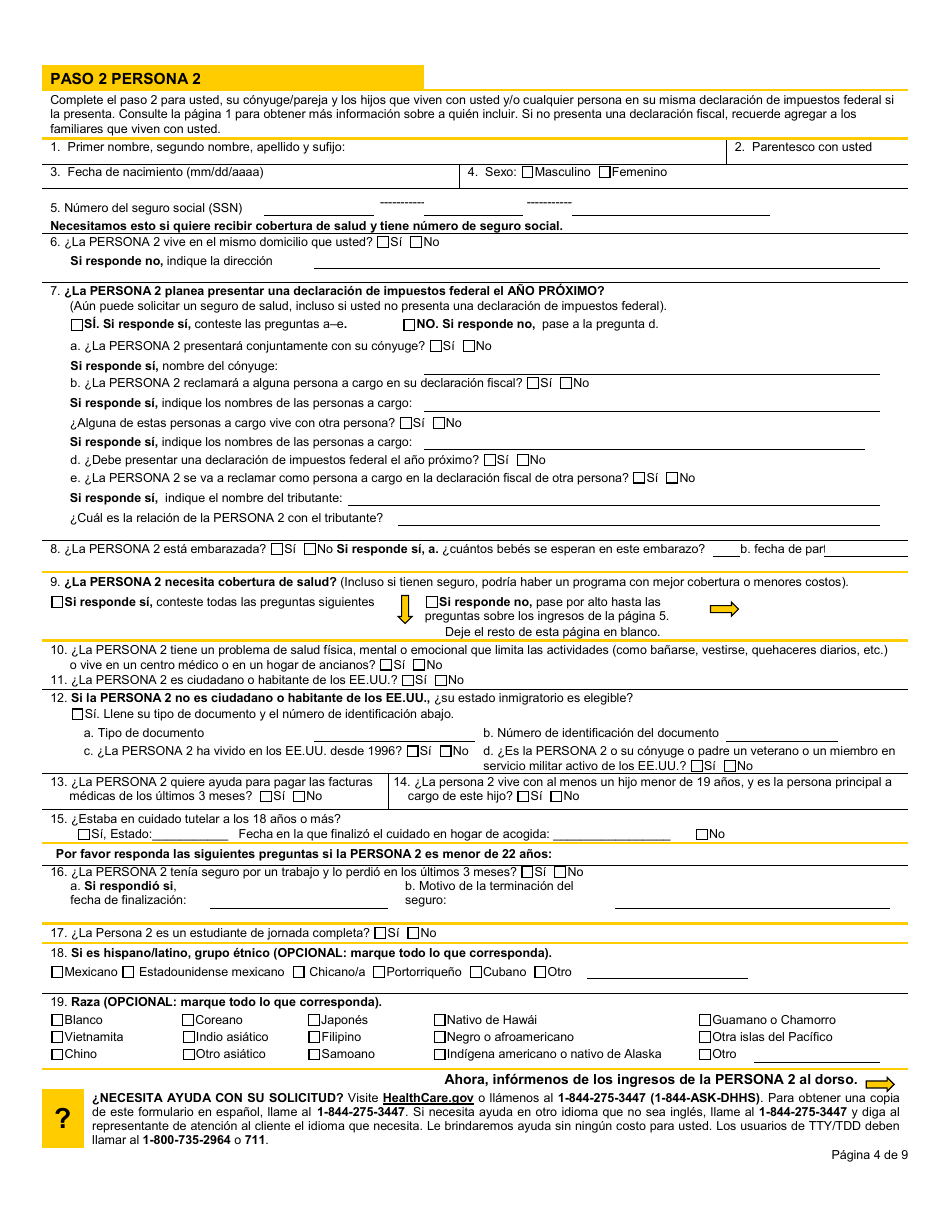 BFA Formulario 800MA Solicitud De Cobertura De Salud Y Ayuda Para Pagar Los Costos - New Hampshire (Spanish), Page 6