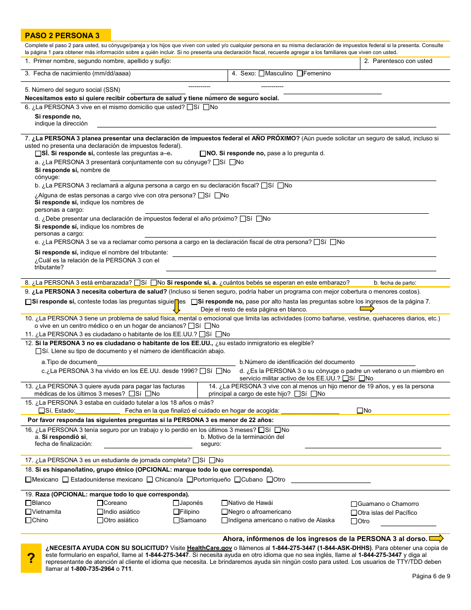 BFA Formulario 800MA Solicitud De Cobertura De Salud Y Ayuda Para Pagar Los Costos - New Hampshire (Spanish), Page 8