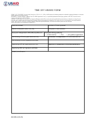 Document preview: Form AID491-1 Time off Award Form