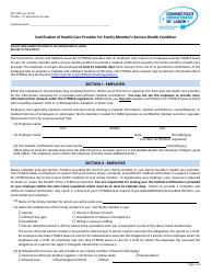 Document preview: Form DOL-FMF Certification of Health Care Provider for Family Member's Serious Health Condition - Connecticut