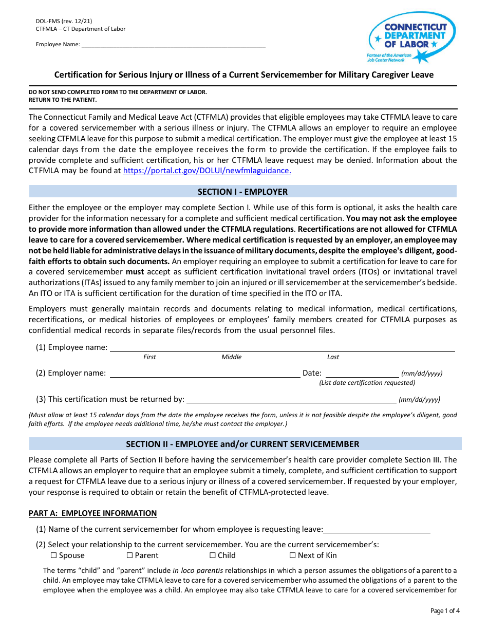 Form DOLFMS Fill Out, Sign Online and Download Printable PDF